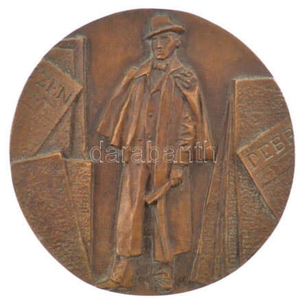 Váró Márton (1943-) DN 'Debrecen' egyoldalas bronz emlékérem (120mm) T:1-