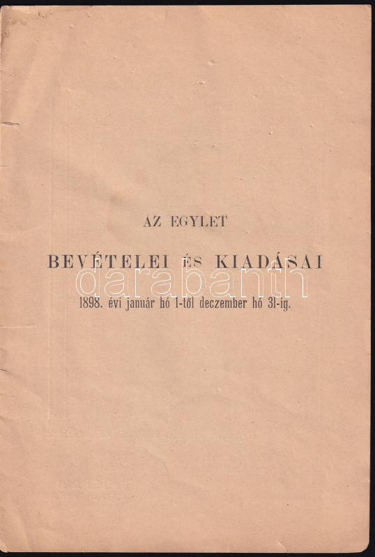1899 Szent Péter házmester segélyező egyesület zárszámadása 10p. - Image 2