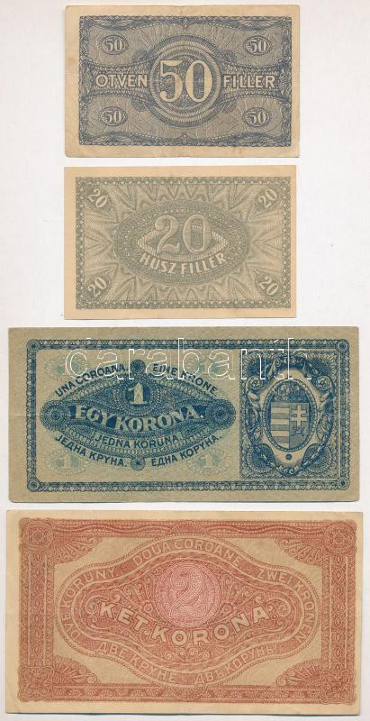 1920. 20f + 50f + 1K + 2K T:III az egyiken kis folt - Image 2