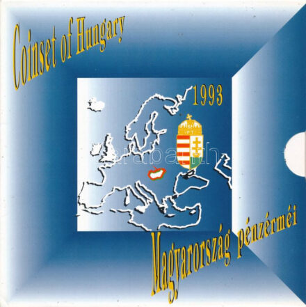1993. 10f-200Ft (11xklf) forgalmi sor, benne 200Ft Ag 'MNB', 'Magyarország pénzérméi' karton dísztokban T:BU patina, ragasztás kicsit elengedett Adamo FO26
