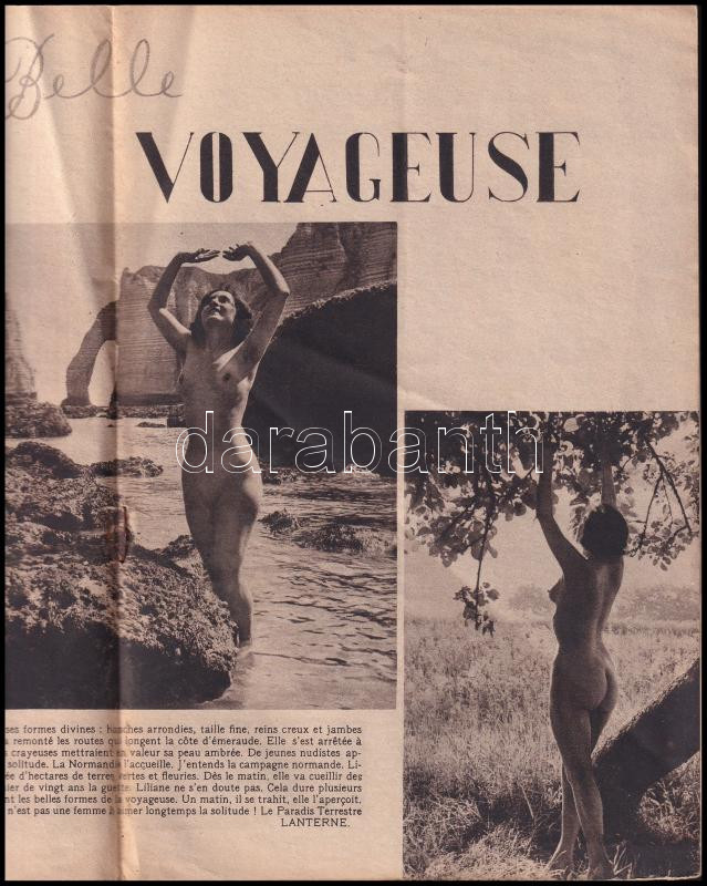 1936 Séduction erotikus francia magazin, aktokkal, borító sérült, 32p - Image 2