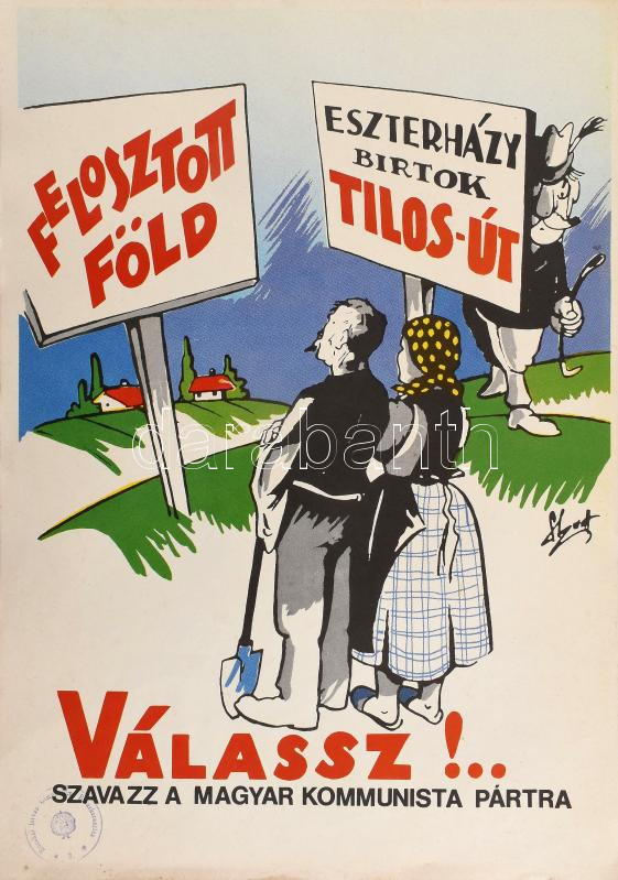 1945 MKP plakát későbbi utánnyomás 30x40 cm pecséttel