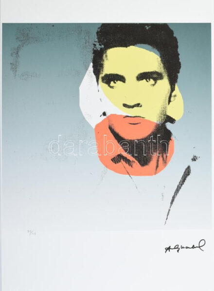 Andy Warhol (1928-1987): Elvis Prestley. Ofszet litográfia, papír. Sorszámozott: 79/125, jelzett a nyomaton. Andy Warhol galéria szárazpecséttel is jelzett, hátul gumibélyegzővel Lapméret 35x51 cm / Lithography with attest