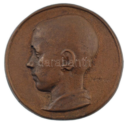 Reményi József (1887-1977) DN 'Férfi portré' egyoldalas bronz emlékérem (60mm) T:1-
