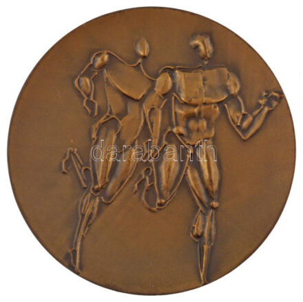 Kiss Nagy András (1930-1997) 1966. 'VIII. Atlétikai Európa Bajnokság Budapest' kétoldalas bronz emlékérem (53mm) T:1-