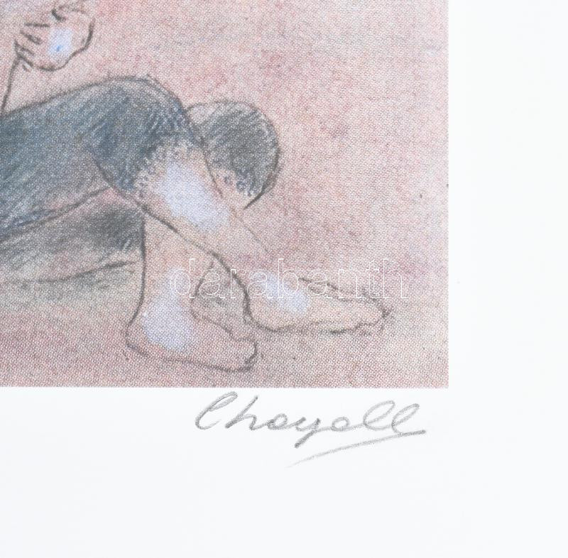 Marc Chagall (1887-1985):Bokréta. Ofszet- lito, papír, jelzett a nyomaton, 'S:P.A.D:M. Paris' szárazpecséttel Számozott:15/300. Képméret: 36x54 cm. Lap méret 50x70 cm, / Numbered, marked - Image 2