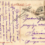 1919 Arad, Kossuth Lajos tér, emeletes autóbusz / square, double decker autobus + 'PETROZSÉNY-PISKI 128' vasúti mozgóposta (EK) - Image 2