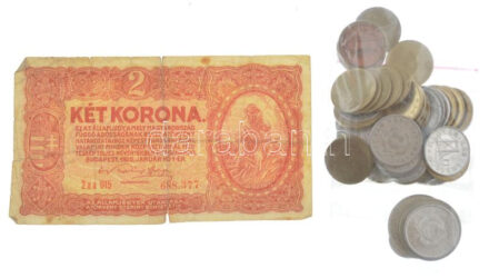 47 darabos vegyes fillér és forint érmetétel + 1920. 2K + Amerikai Egyesült Államok 1988. 1c T:1-,3