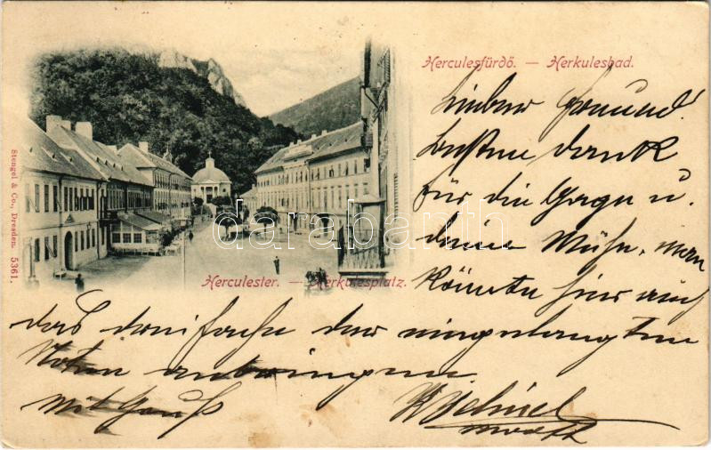 1897 (Vorläufer) Herkulesfürdő, Baile Herculane; Hercules tér / square