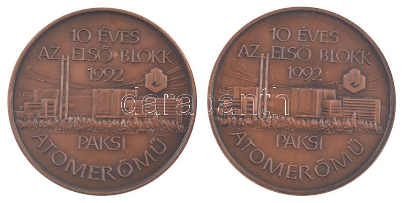 Fritz Mihály (1947-) 1992. 'Szilárd Leó - 50 éve indult az első atomreaktor / 10 éves az első blokk - Paksi Atomerőmű' kétoldalas bronz emlékérem sima és piefort változatban (2xklf) (42,5mm) T:1- - Image 2