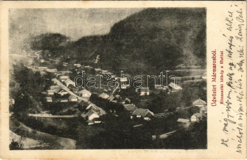 Rónaszék, Costiui (Máramaros); látkép a fő úttal. Kaufmann Ábrahám és fiai kiadása / main street