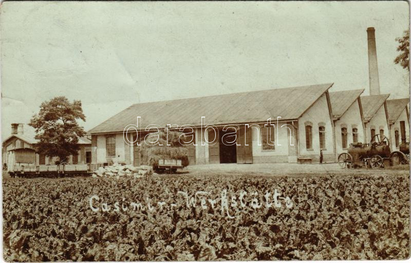 Albertkázmérpuszta, Casimir, Albert Käzmér, (Várbalog) (?); Casimir-Werkstätte / gyár, műhely. photo (Rb)