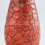 Zsolnay repesztett ökörvér mázas váza, jelzett, erősen sérült, ragasztott, 1960-70 körül, m: 24,5 cm