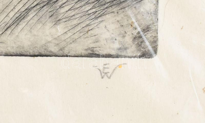 Aszódi Weil Erzsébet (1901-1976): Templomba menet (cím nélkül). Rézkarc, hártyapapír, jelzett, próbanyomat '1 próba' jelzéssel. 20,5×30 cm - Image 2