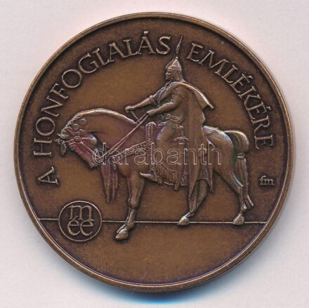Fritz Mihály (1947-) 1996. 'A honfoglalás emlékére I. - MÉE' kétoldalas bronz emlékérem (42,5mm) T:1,1- Adamo BP43