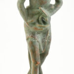 Hygia (Hygieia) istennő, bronzírozott szobra, jelzett: HB. Hibátlan, m: 40,5 cm