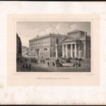 cca 1850 Ludwig Rohbock (1820-1883) - C. Rorich: Der Börsenplatz in Triest. Acélmetszet, papír, jelzett a metszeten. Kissé foltos, lapméret: 23,5x32 cm