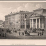 cca 1850 Ludwig Rohbock (1820-1883) - C. Rorich: Der Börsenplatz in Triest. Acélmetszet, papír, jelzett a metszeten. Kissé foltos, lapméret: 23,5x32 cm - Image 2