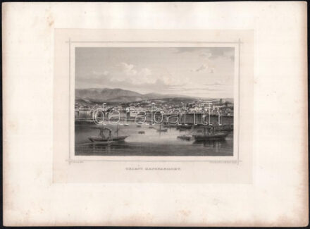 cca 1875 Perlberg - C. Rorich & Sohn & M. Kolb: Triest, Hafenansicht. Acélmetszet, papír, jelzett a metszeten. Kissé foltos, lapméret: 24x32 cm