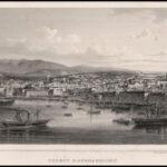 cca 1875 Perlberg - C. Rorich & Sohn & M. Kolb: Triest, Hafenansicht. Acélmetszet, papír, jelzett a metszeten. Kissé foltos, lapméret: 24x32 cm - Image 2