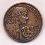 Renner Kálmán (1927-1994) DN 'Mátyás király' kétoldalas bronz emlékérem (42,5mm) T:1