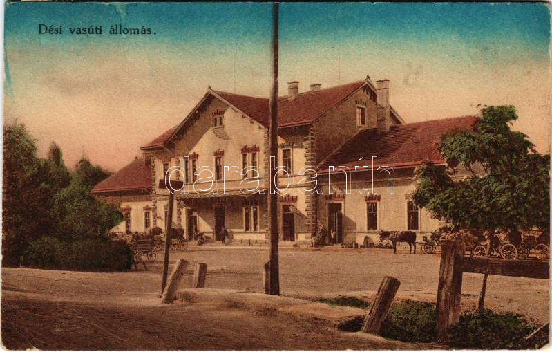1918 Dés, Dej; vasútállomás. Goldstein J. kiadása / railway station (EK)