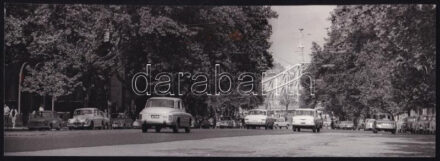 1970 Budapest, Gellért tér felé, sajtófotó pecséttel jelzett Novotta Ferenc 24x8 cm