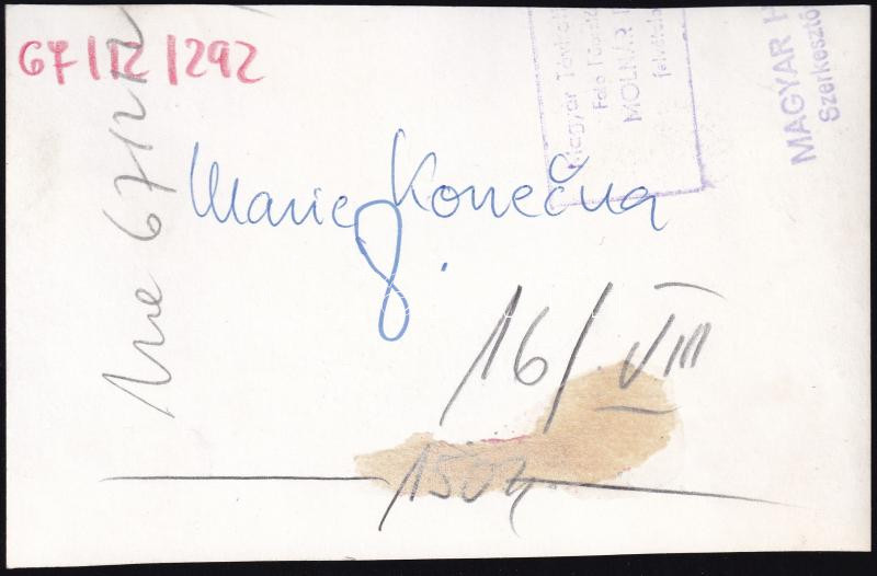 Marie Koncakova sajtófotó 1967 13x8 cm - Image 2