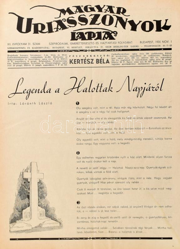 1935-1936 A Magyar Úriasszonyok Lapja 11 db száma - Image 2