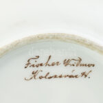 Fischer Vilmos Kolozsvár, tálka, kopott, jelzett, d: 10 cm - Image 2