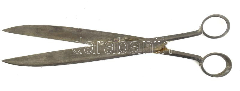 Régi fém olló, h: 30 cm