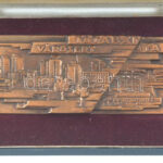 ~1970. 'Tatabánya városért' egyoldalas bronz plakett dísztokban (146x64mm) T:2 - Image 2