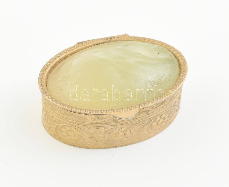 Gyógyszeres dobozka jade díszítéssel 38 mm