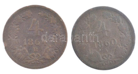 1860A-1861B 4kr Cu (2xklf) T:F