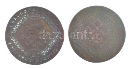 1807B 15kr Cu 'I. Ferenc' + 1807S 15kr Cu 'I. Ferenc' T:2-,3
