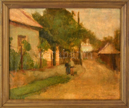 Fényes A jelzéssel: Hazafelé. Olaj, vászon. Dekoratív fakeretben, 40×49 cm