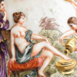 Régi Capodimonte kaspó, jelzett, kopásokkal, m: 14,5cm, d: 19 cm - Image 4