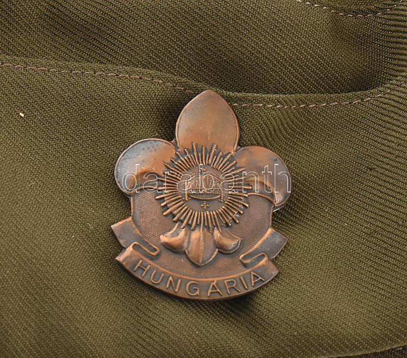 1930-1940 Hungária cserkészcsapat 2 db cserkész sapka sapkajelvénnyel + 2 db cserkészkendő / 2 boy scout caps and 2 scout scarf - Image 4