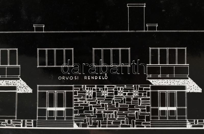 cca 1960 Tápiószőlős, Tápiószecső 4 db középület terve fotópapíron. 46x22 cm - Image 2