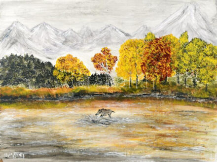 Havasi Szilvia (1982-): Őszi erdő. Akril, farost, jelzett 30 x 40 cm