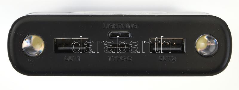 Smart Power Bank, 2xUSB, fast charge, fekete, nincs kipróbálva, 1 db USB kábellel, dobozában. - Image 2