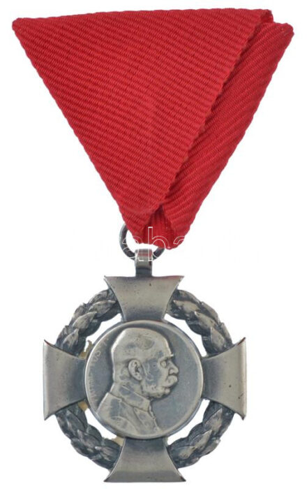 1908. 'Katonai Jubileumi Kereszt' utólag ezüstözött bronz kitüntetés nem eredeti mellszalagon T:1- Hungary 1908. 'Diamond Jubilee Cross for the Armed Forces' subsequently silver plated bronze decoration with not original ribbon C:AU NMK 269.