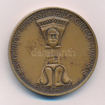 Ligeti Erika (1934-2004) 1973. 'MÉE 4. Vándorgyűlése - Esztergom / Visegrád' kétoldalas piefort bronz emlékérem (42,5mm) T:1- patina