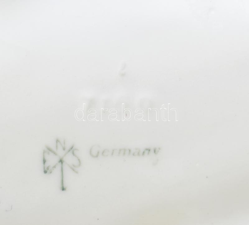 ENS porcelán bonbonier, figurális rózsákkal, kis lepattanások, jelzett, 18x10 cm - Image 3