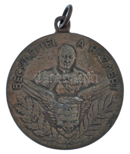 1936. 'Becsülettel a Hazáért - MOVE (Magyar Országos Véderő Egylet) / Vitéz Gömbös Gyula Emlékérem' ezüstözött bronz emlékérem mellszalag nélkül, 'LUDVIG BP' gyártói jelzéssel, hátoldalán '1943 MOVE Bajnokság III.'