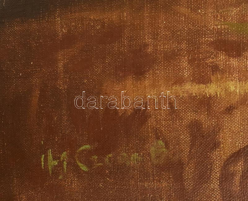 ifj. Czene Béla (1911-1999): Csendélet. Olaj, vászon. Jelezve balra lent. Dekoratív, sérült fakeretben. 61x106 cm. KIZÁRÓLAG SZEMÉLYES ÁTVÉTEL, NEM POSTÁZZUK! / ONLY PERSONAL COLLECTION AT OUR OFFICE! - Image 2