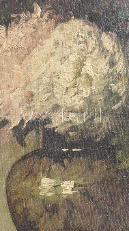 ifj. Czene Béla (1911-1999): Csendélet. Olaj, vászon. Jelezve balra lent. Dekoratív, sérült fakeretben. 61x106 cm. KIZÁRÓLAG SZEMÉLYES ÁTVÉTEL, NEM POSTÁZZUK! / ONLY PERSONAL COLLECTION AT OUR OFFICE! - Image 3