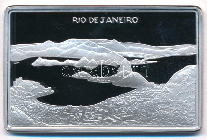 DN 'Rio de Janeiro' jelzett Ag plakett tanúsítvánnyal (25g/0.925/50x32mm) T:PP