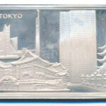 DN 'Tokyo' jelzett Ag plakett tanúsítvánnyal (25g/0.925/50x32mm) T:1- (eredetileg PP)