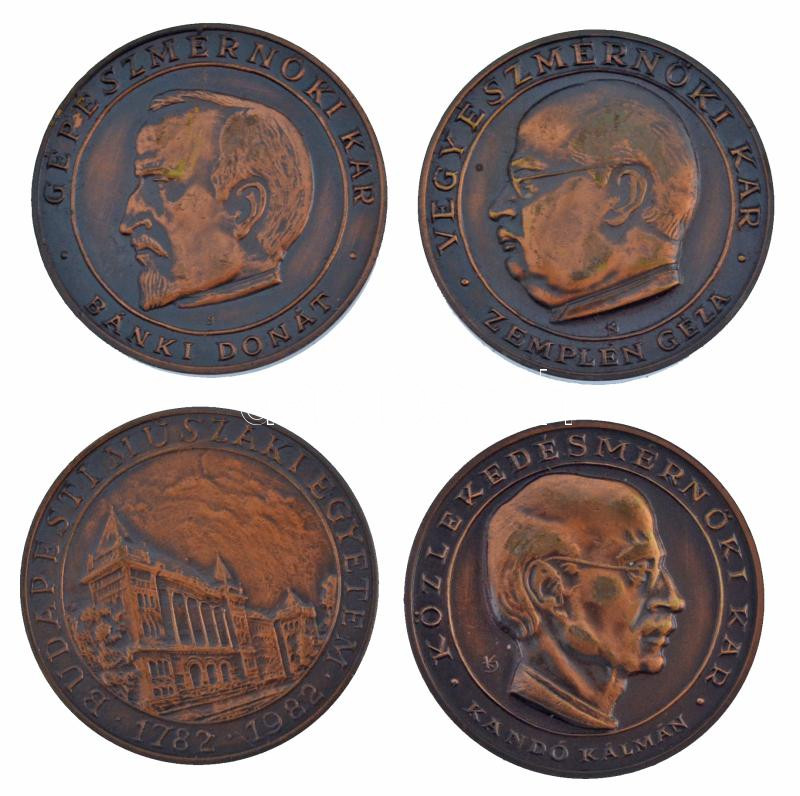 Kákonyi István (1917-1993) 1982. 'Budapesti Műszaki Egyetem' 4xklf kétoldalas bronz emlékérem (40mm) T:1